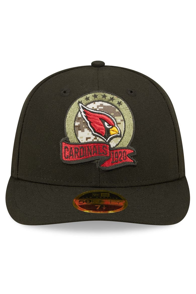 Men's New Era Black Arizona Cardinals 2022 Salute To Service Low Profile 59FIFTY Fitted Hat, Alternate, color, Black