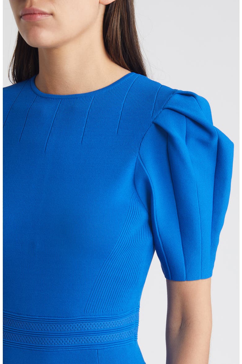 Velvey Puff Sleeve Dress, Alternate, color, MID BLUE
