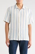 DENIM AND FLOWER <p>Relaxed Fit Stripe Short Sleeve Button-Up Shirt</p>