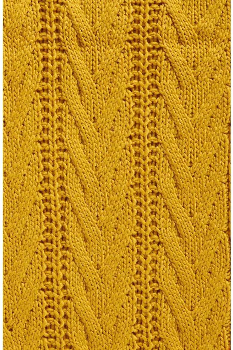 Cable Knit Infinity Scarf, Alternate, color, MUSTARD
