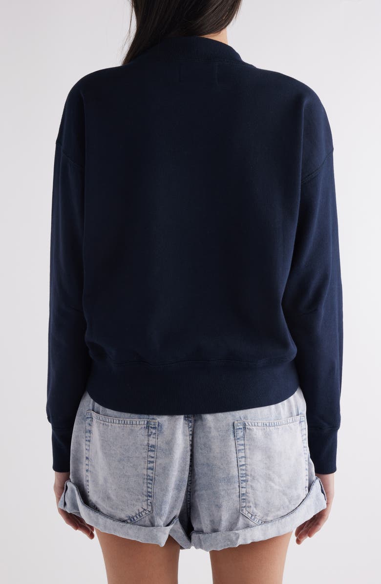 Isabel Marant Étoile Moby Flocked Logo Graphic Sweatshirt, Alternate, color, Midnight/ Natural