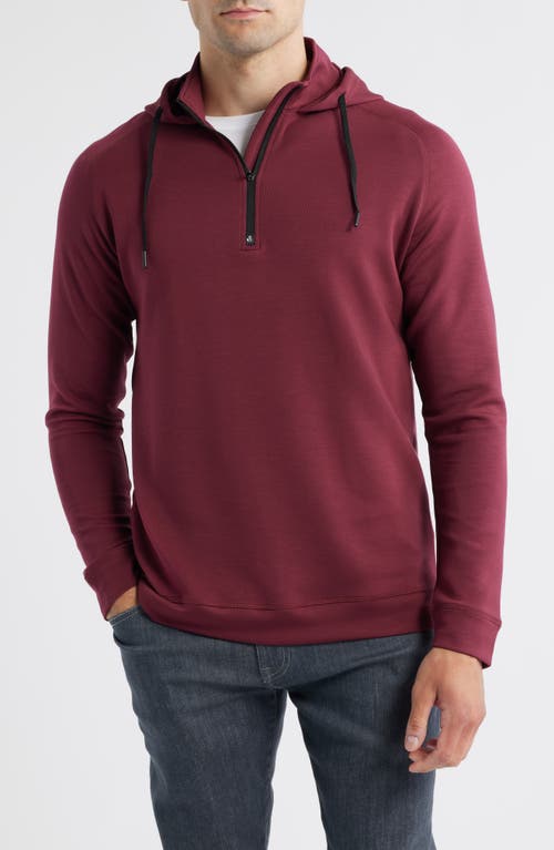 Swannies Half Zip Golf Hoodie In Burgundy