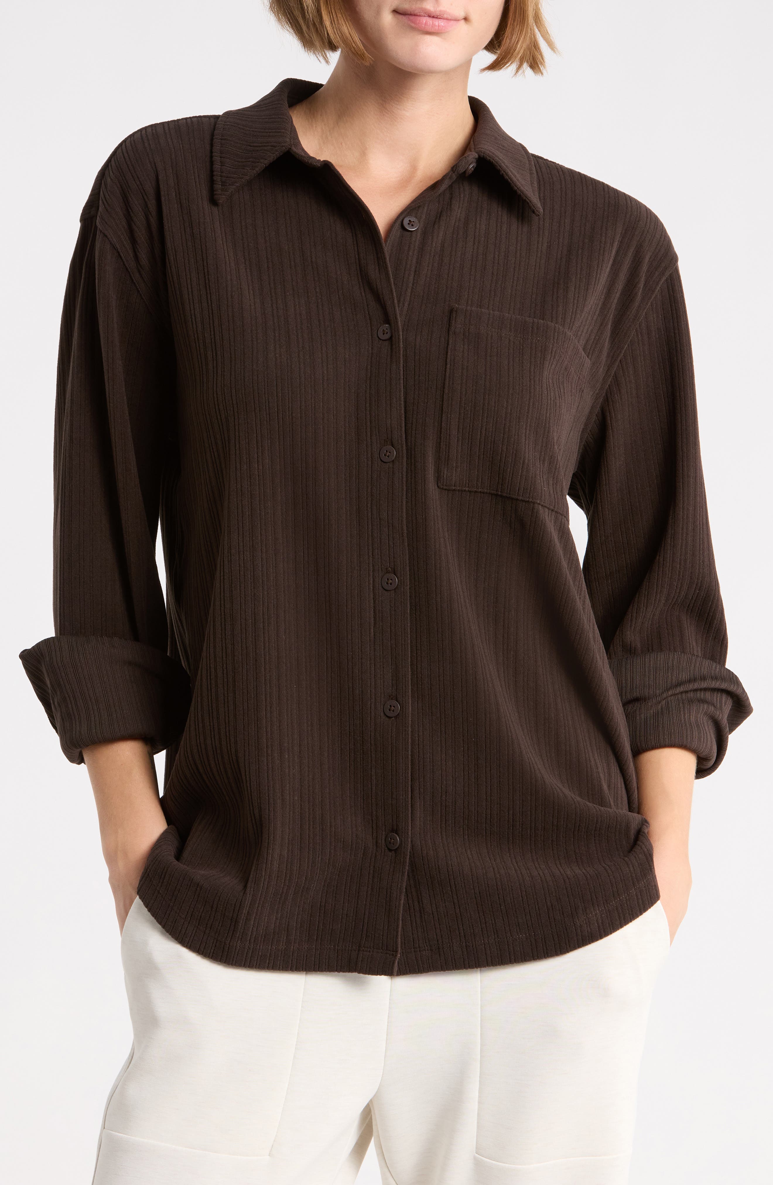 Breathe Easy Ribbed Front Shirt