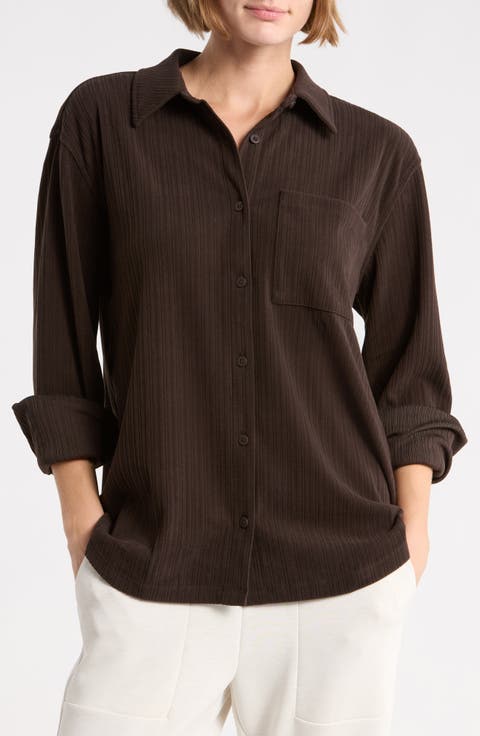 Breathe Easy Ribbed Front Shirt