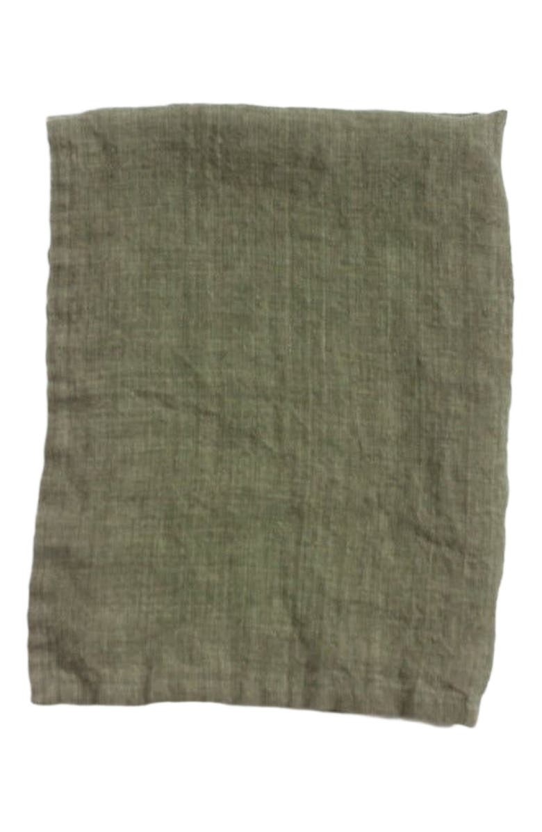Creative Women Stone Washed Linen Tea Towel, Main, color, Sage
