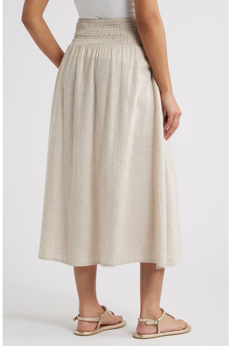 Linen Blend Skirt, Alternate, color, FLAX