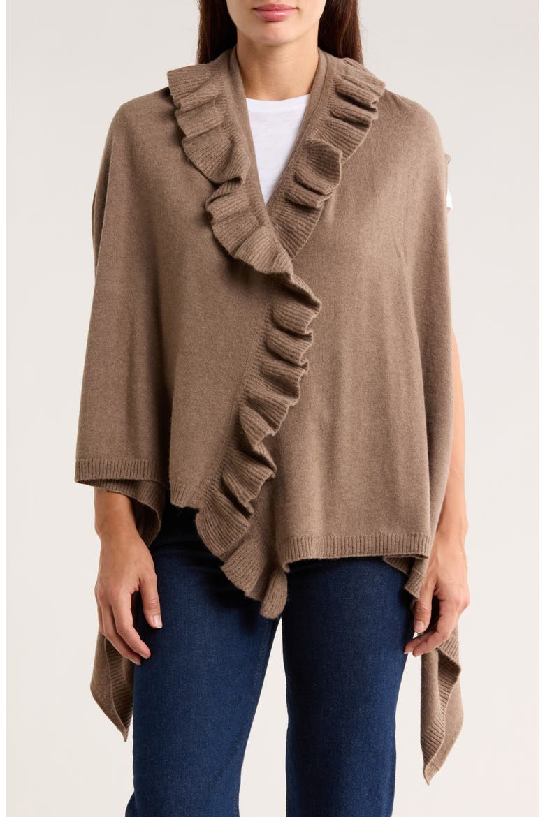 Wool & Cashmere Ruffle Vest, Main, color, TAUPE