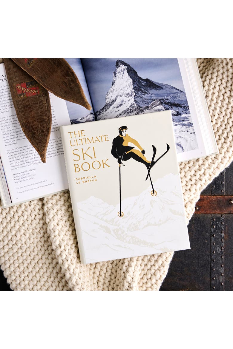 The Ultimate Ski Book Leather Coffee Table Book, Alternate, color, Ivory