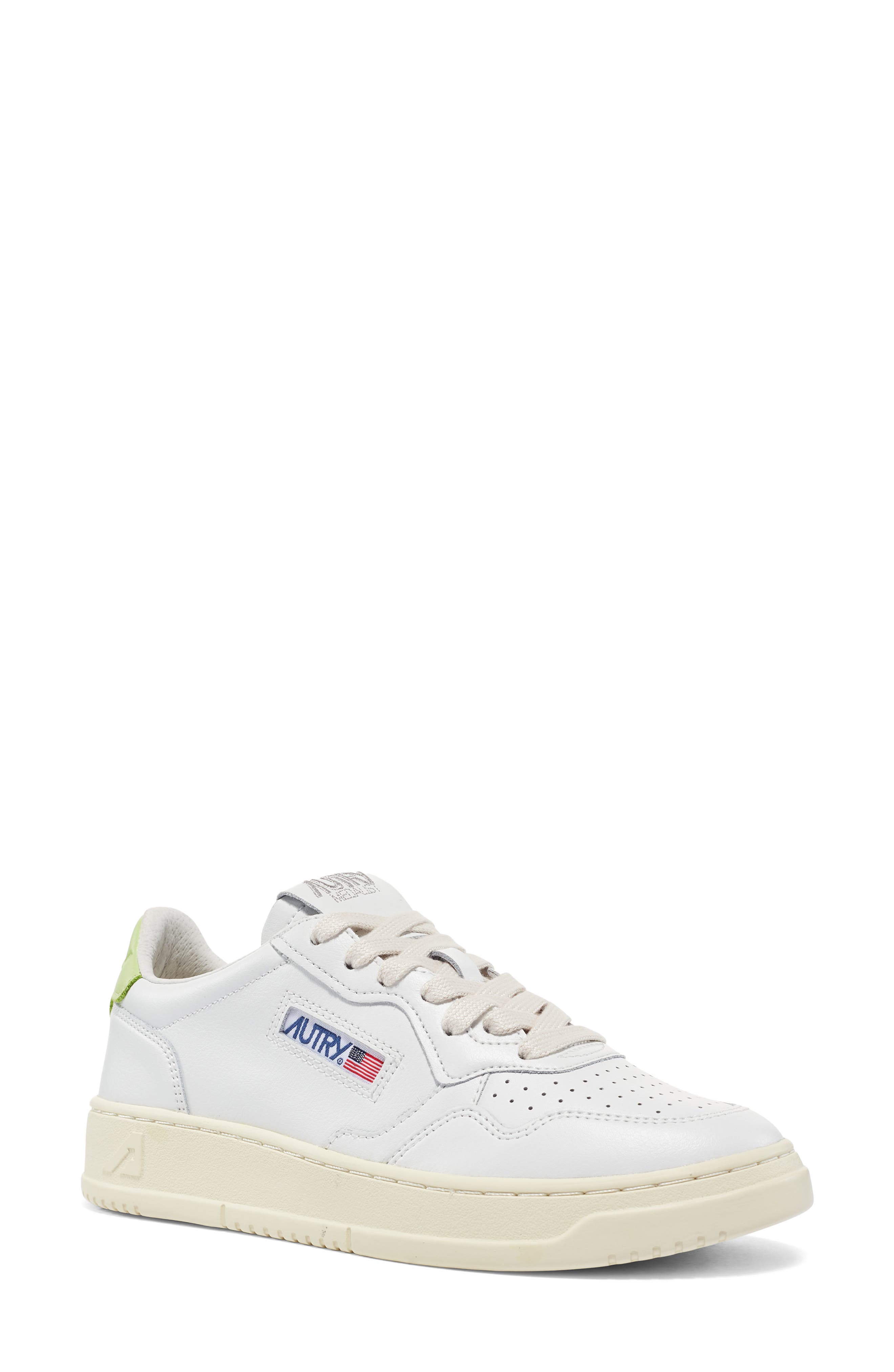  Leather White/ Snap Green