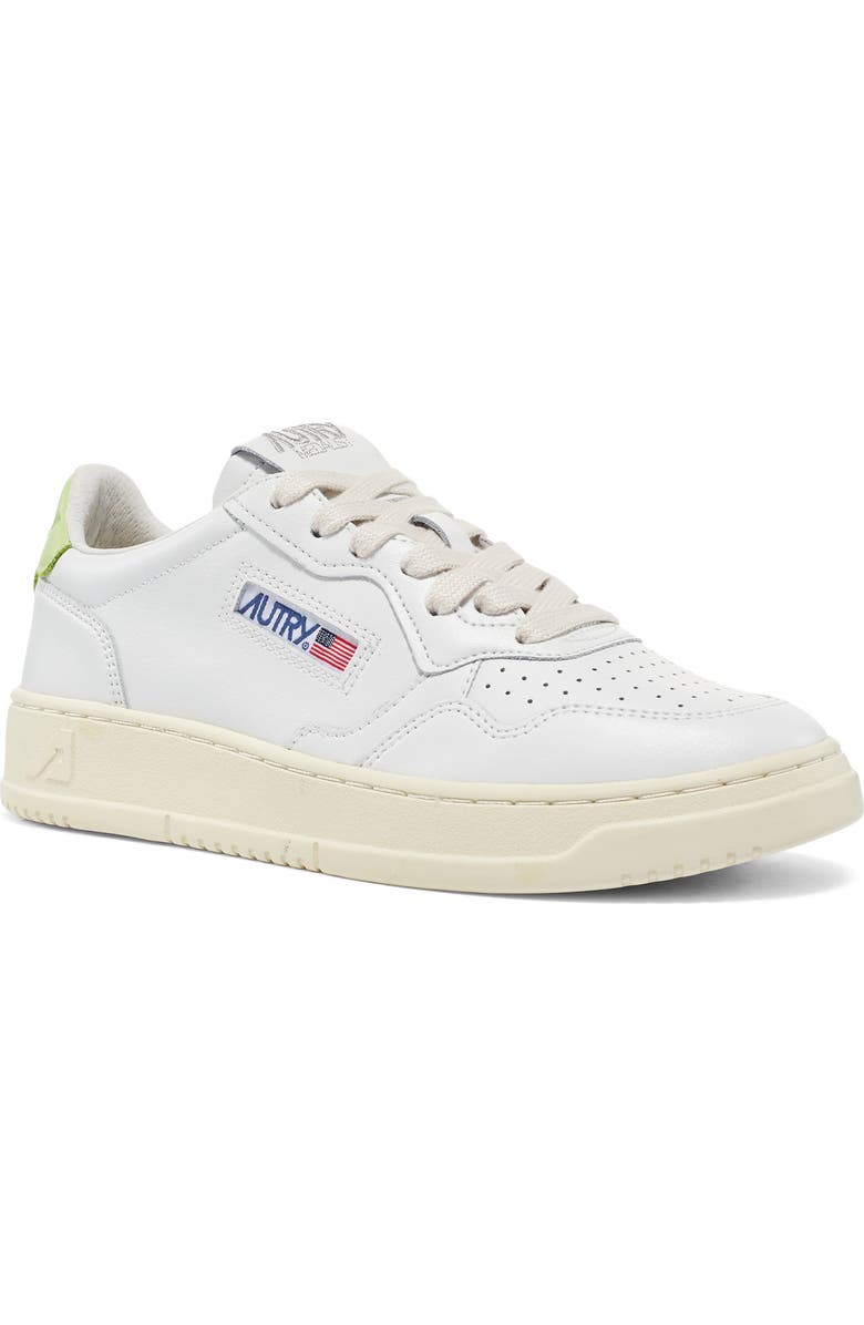 AUTRY Medalist Low Sneaker, Main, color, Leather White/ Snap Green