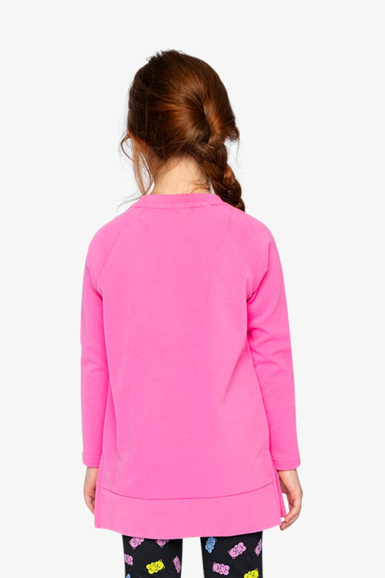 Gummy Bear Long Raglan Sleeves Relaxed Brushed Tunic Top, Alternate, color, Pink