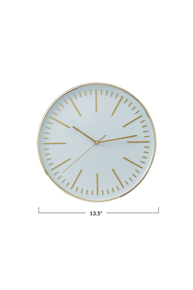 Minimalist Aura Wall Clock, White and Gold, Alternate, color, White