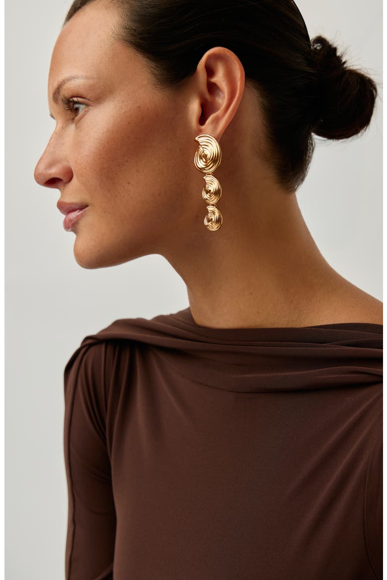 Spiral Statement Drop Earrings, Alternate, color, GOLD