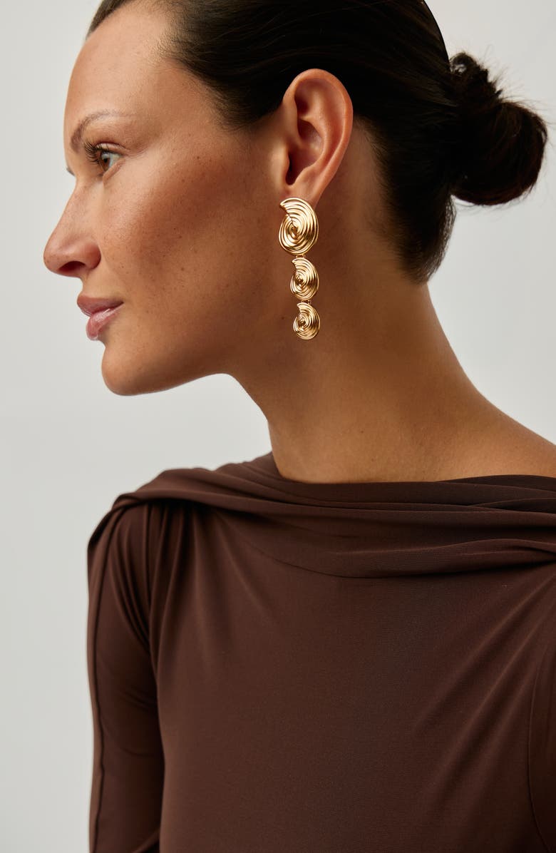 Missoma Spiral Statement Drop Earrings, Alternate, color, Gold