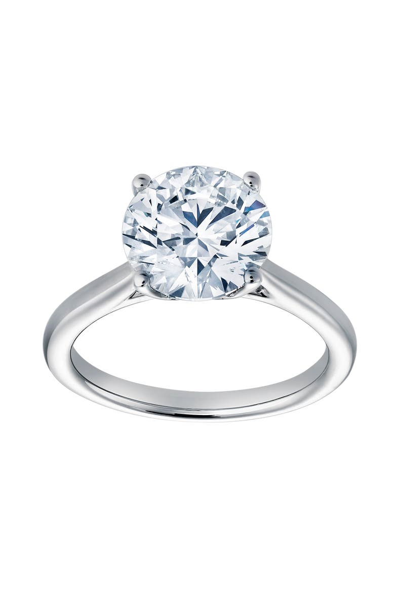 Zoey 14K White Gold Round Cut Lab Grown Diamond Cathedral Engagement Ring - 2.5 Cts, Alternate, color, 14K White Gold