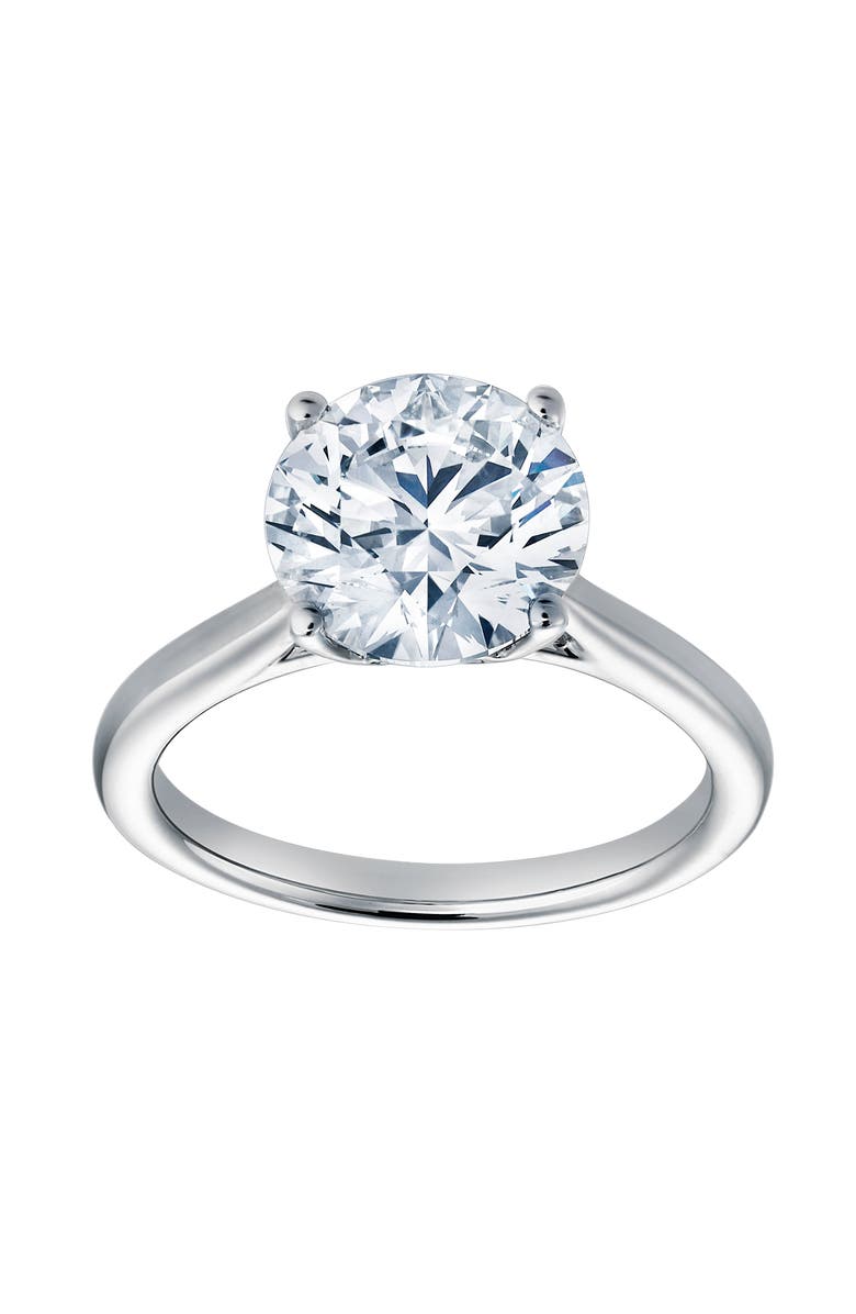 LuvMyJewelry Zoey 14K White Gold Round Cut Lab Grown Diamond Cathedral Engagement Ring - 2.5 Cts, Alternate, color, 14K White Gold