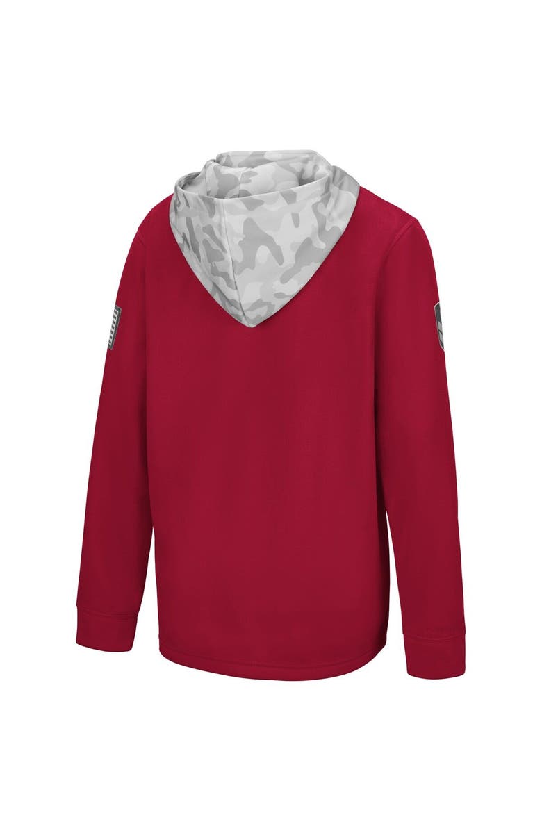 COLOSSEUM Youth Colosseum Crimson/Arctic Camo Alabama Crimson Tide OHT Military Appreciation Shellback Quarter-Zip Hoodie, Alternate, color,