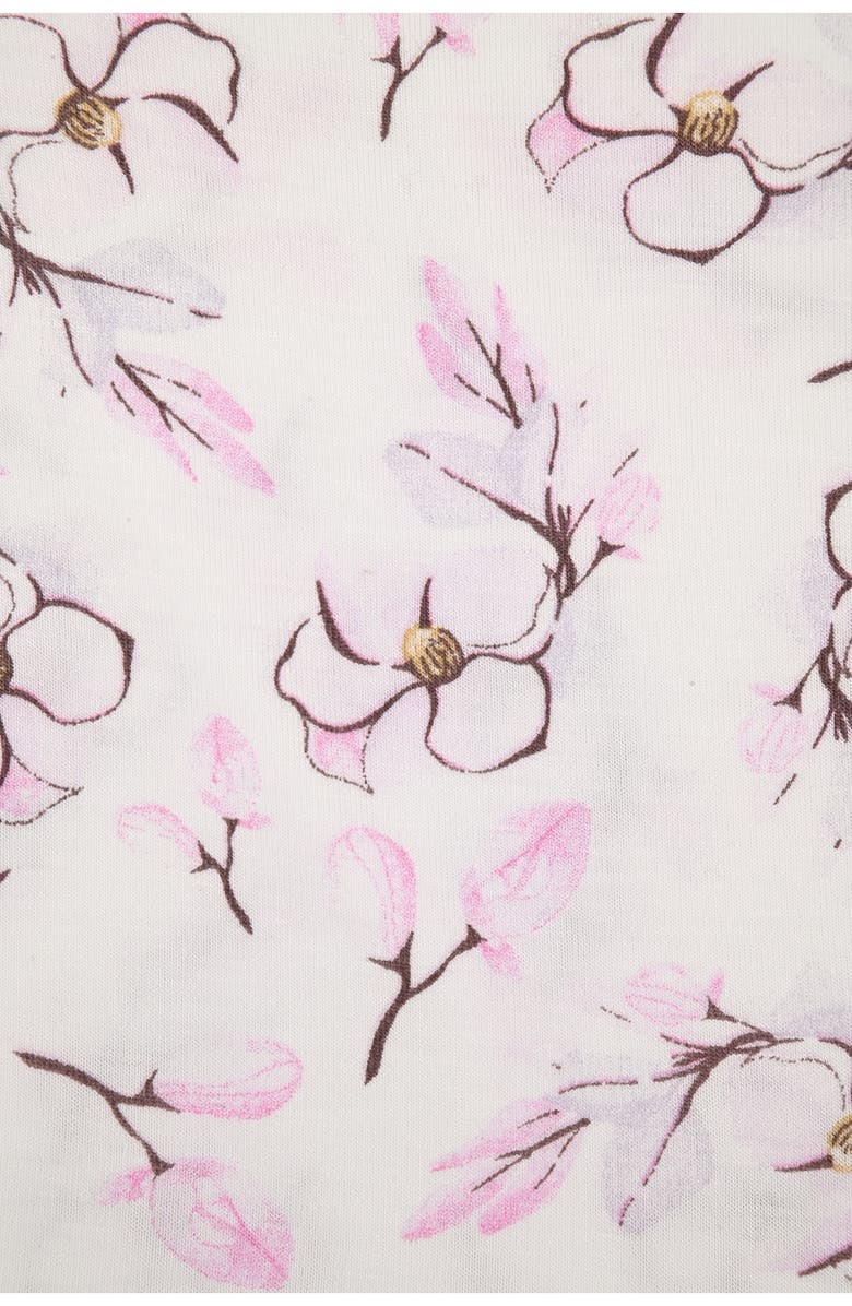 SLEEP ON IT Kids' Floral Print Fitted Two-Piece Pajama Set, Alternate, color, White