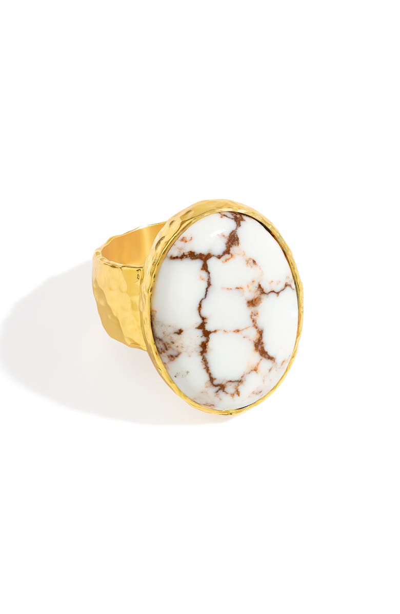 YS GEMS Wild Horse Turquoise Ring, Alternate, color, White