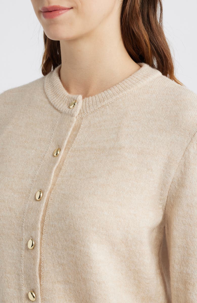 MANGO Eliote Crop Cardigan, Alternate, color, Ecru