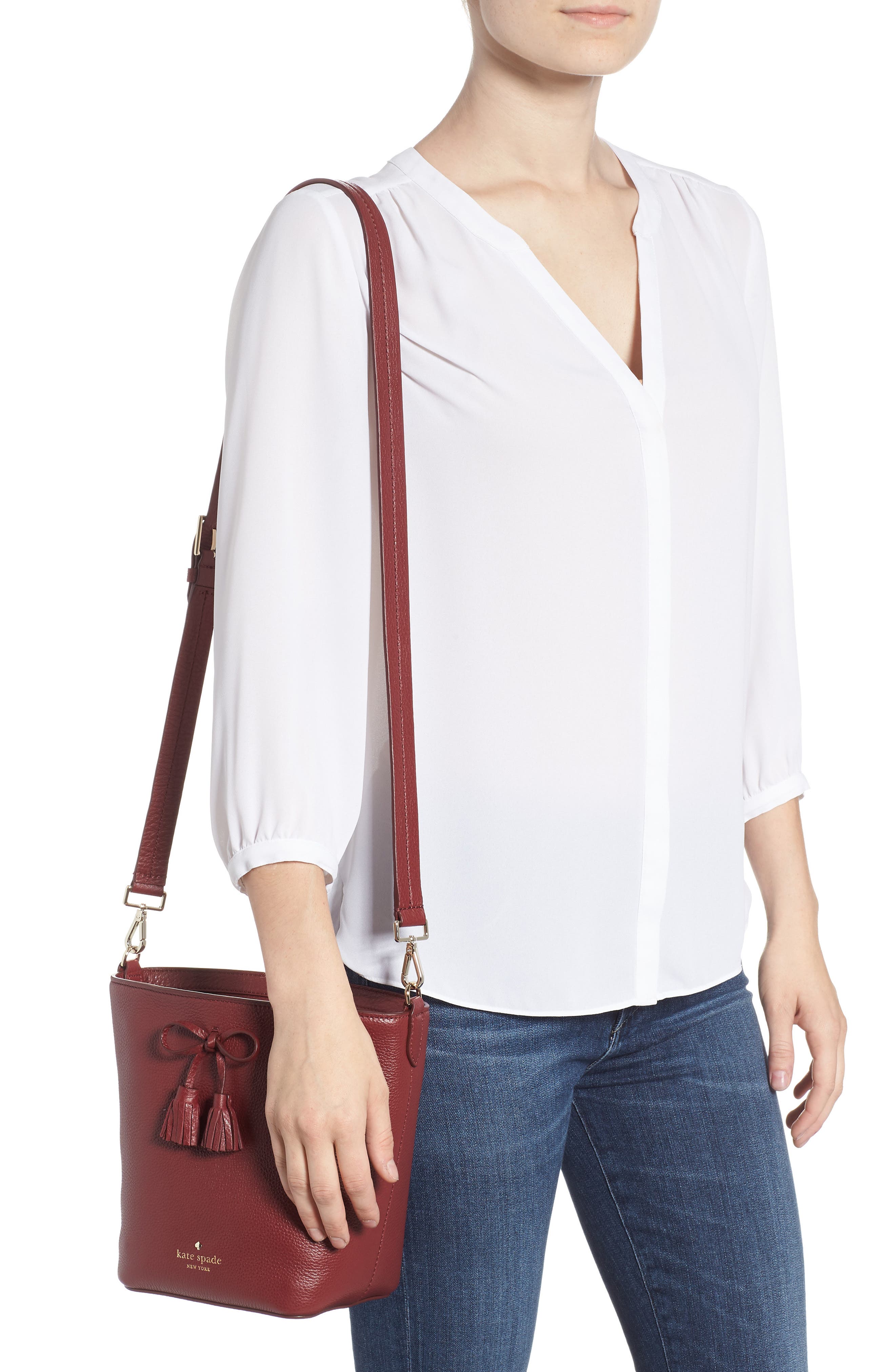 hayes street - vanessa leather shoulder bag, Alternate, color, SIENNA
