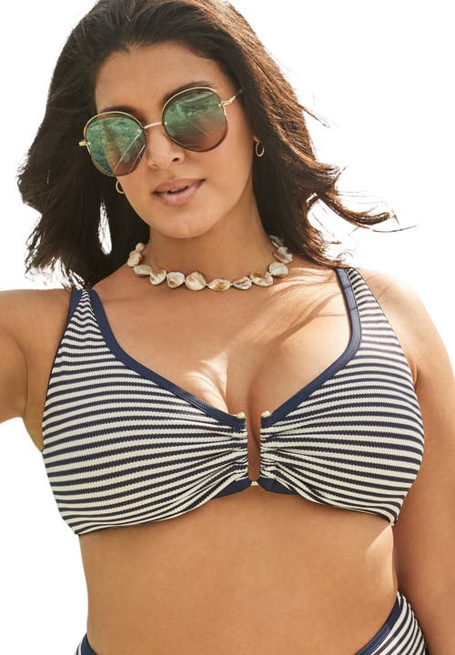 Swimsuits For All Metallic Lurex U-wire Bikini Top In Multi