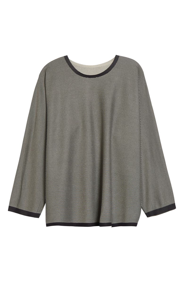 Pleats Please Issey Miyake A-Poc Stripe Pleated Top, Alternate, color, Black