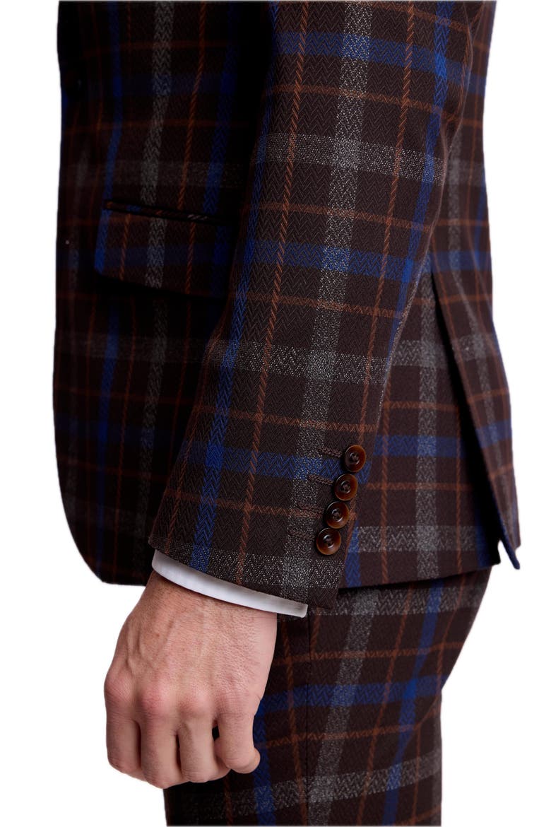 Dover Slim Fit Plaid Suit Jacket, Alternate, color, CHOCOLATE ROYAL RUST CHECK