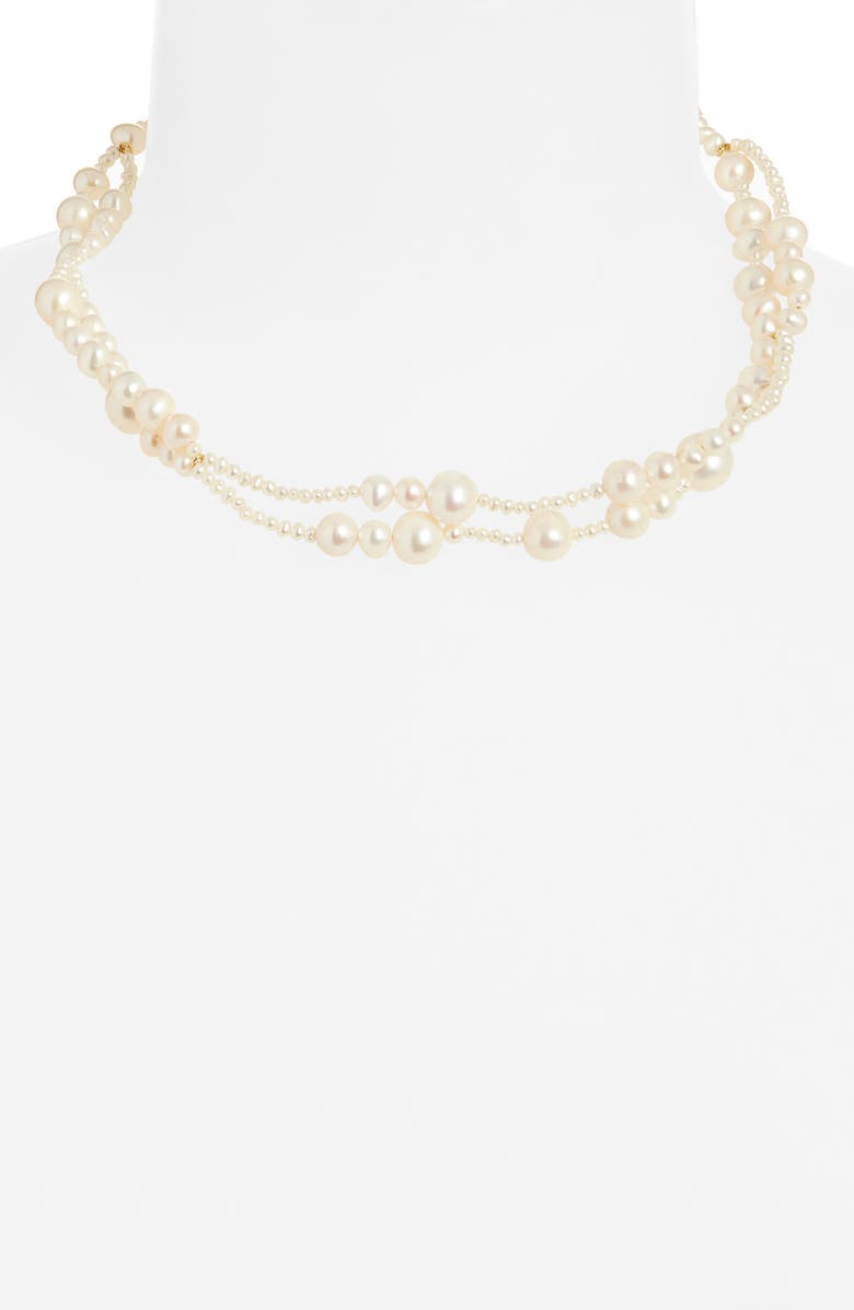 COMPLETEDWORKS Layered Freshwater Pearl Necklace, Alternate, color, 18Ct Gold Plated