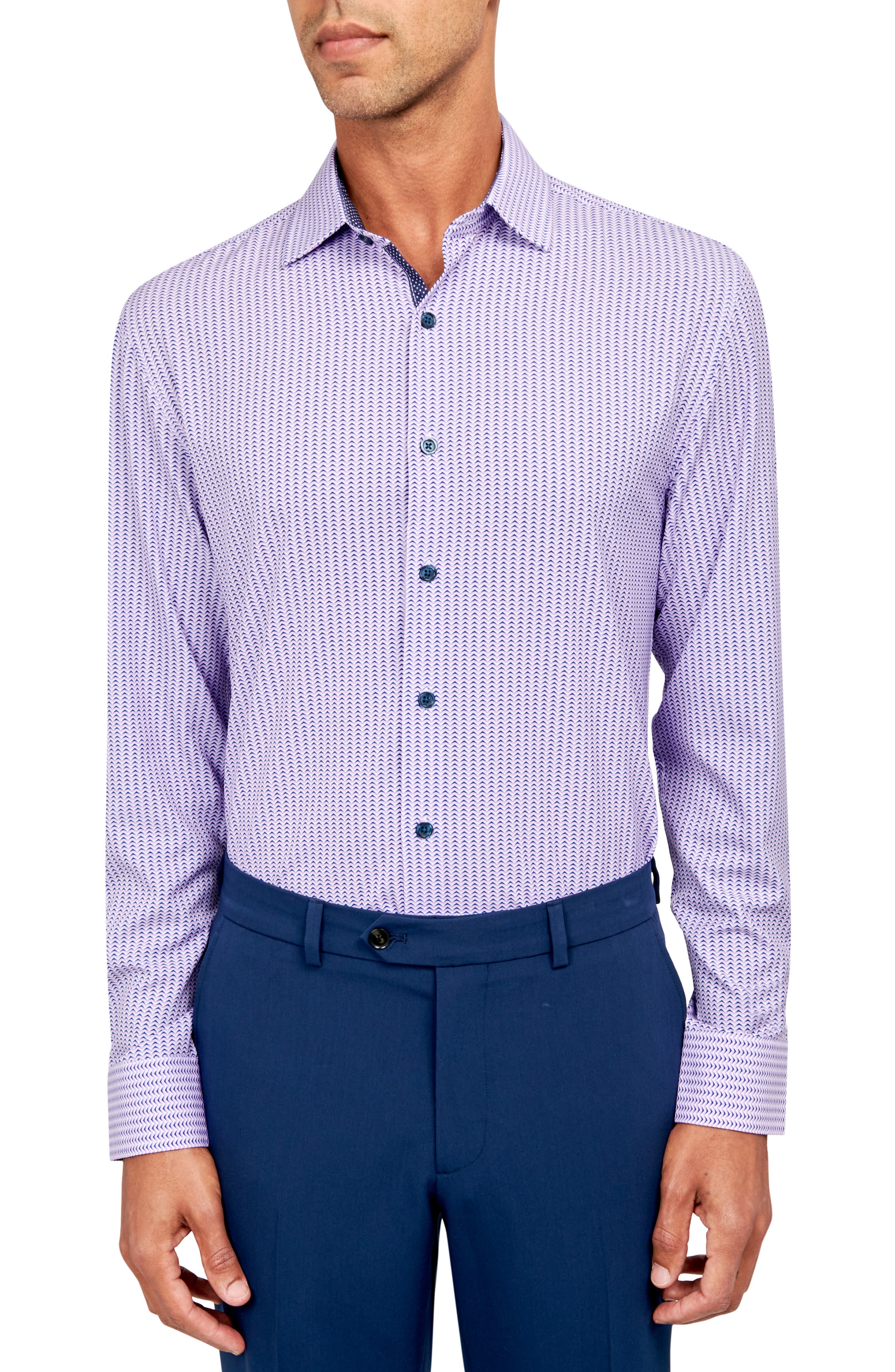 W.R.K Zigzag Stripe Performance Dress Shirt