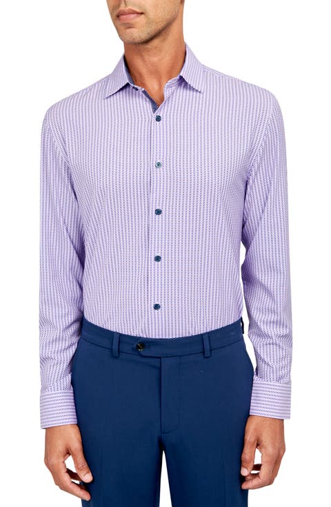 Zigzag Stripe Performance Dress Shirt (Regular & Big)