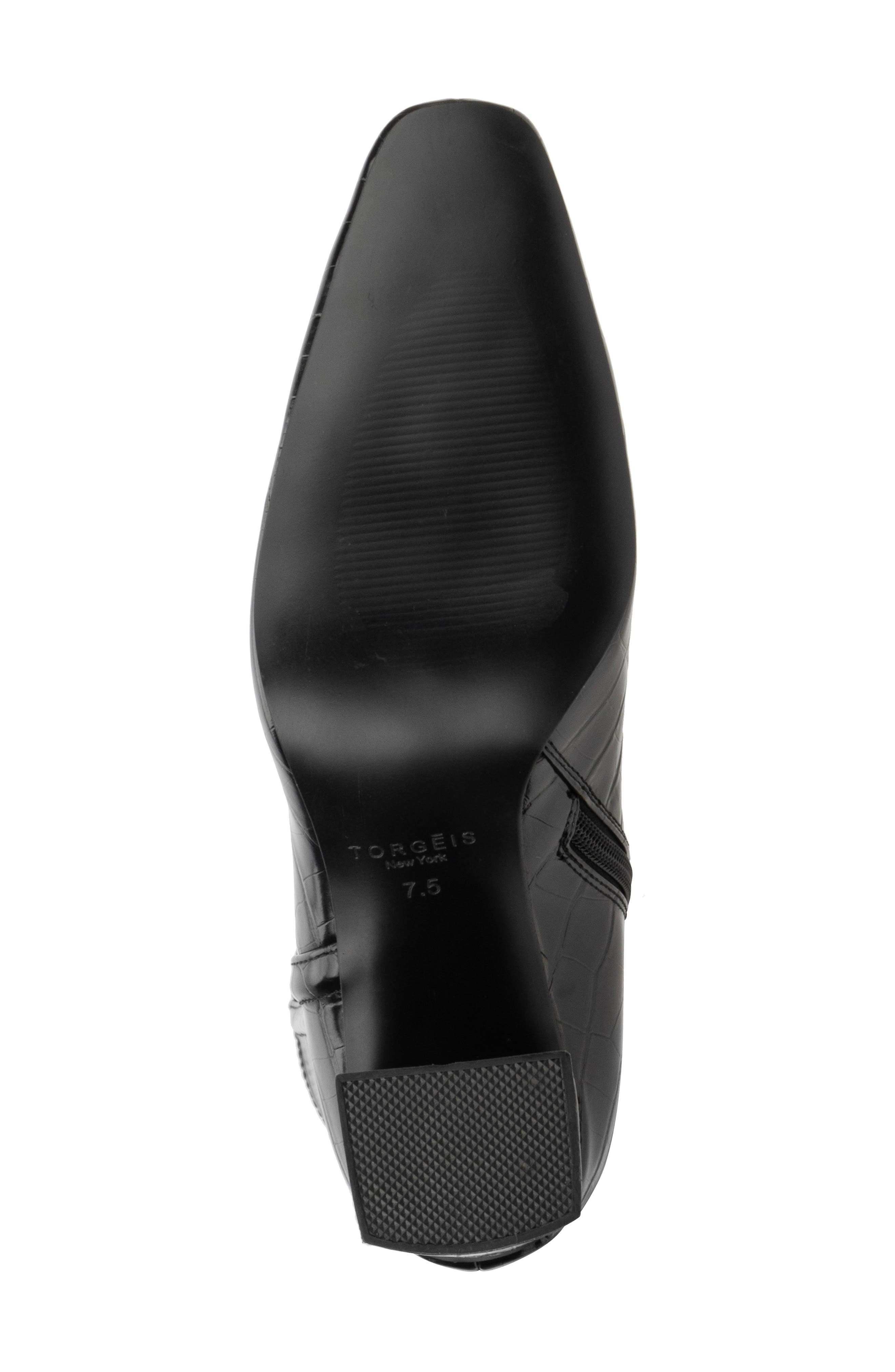 TORGEIS Angelica Croc Embossed Tall Boot, Alternate, color, Black