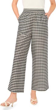 Ted Baker Delia Check Print Wide Leg Pants