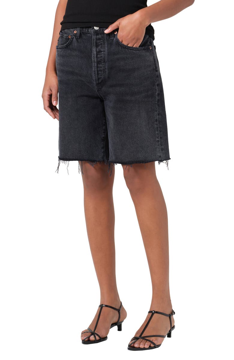 AGOLDE '90s Long Cutoff Denim Shorts, Main, color, Hitch