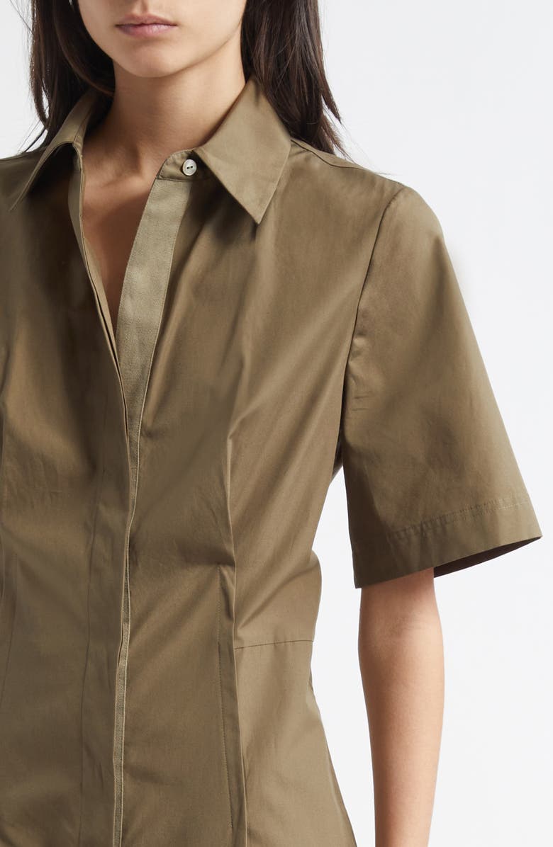 Vince Canvas Tape Flare Shirtdress, Alternate, color, Moss Smoke