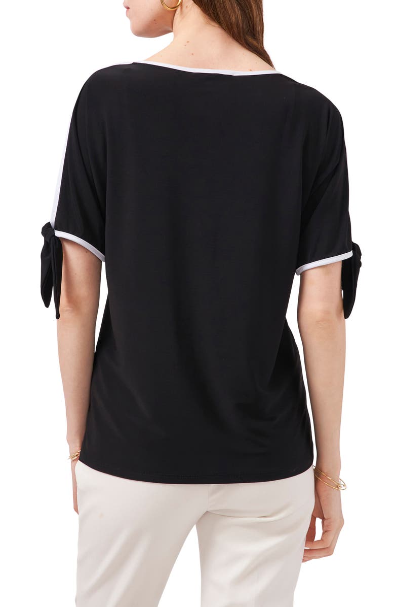 Chaus Cold Shoulder Tie Sleeve Top, Alternate, color, 