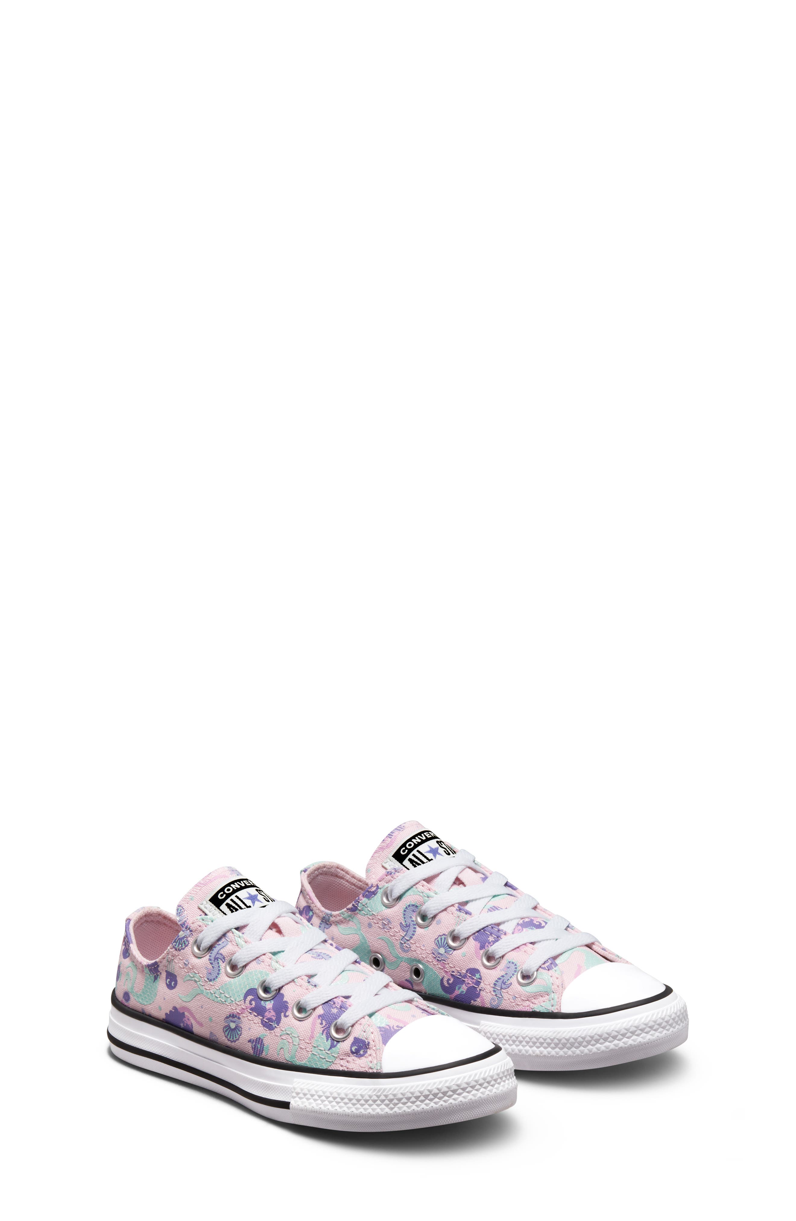 Chuck Taylor® All Star® Mermaid Low Top Sneaker, Alternate, color, PINK FOAM/ WILD LILAC