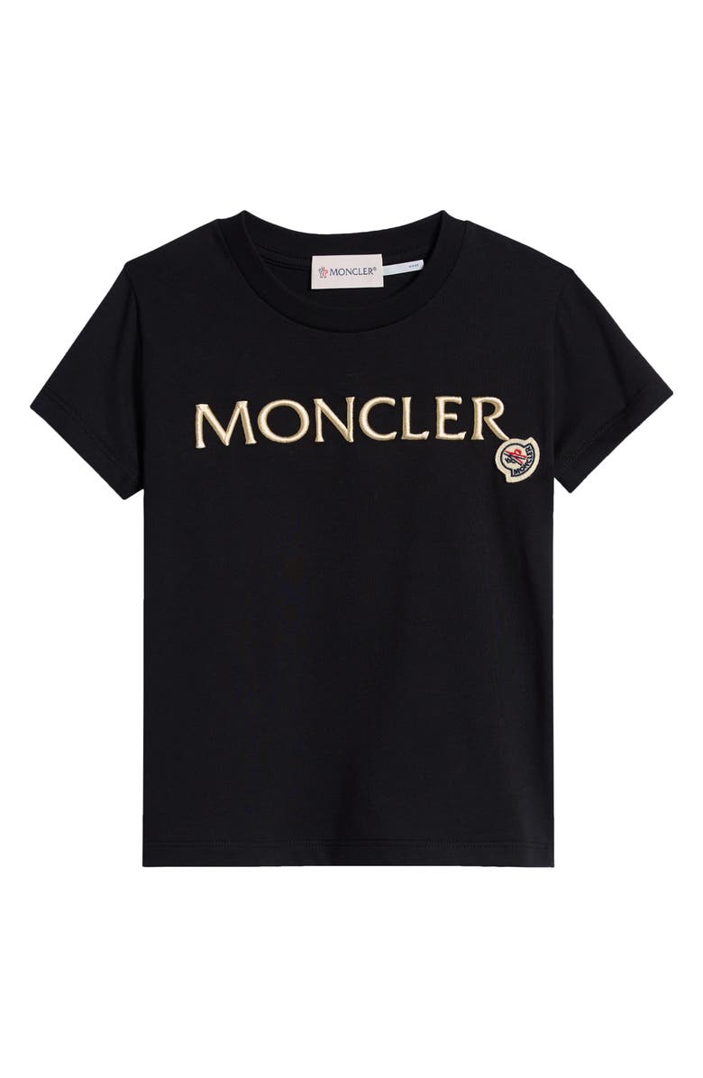 Moncler Kids' Embroidered Logo Cotton T-Shirt, Main, color, 