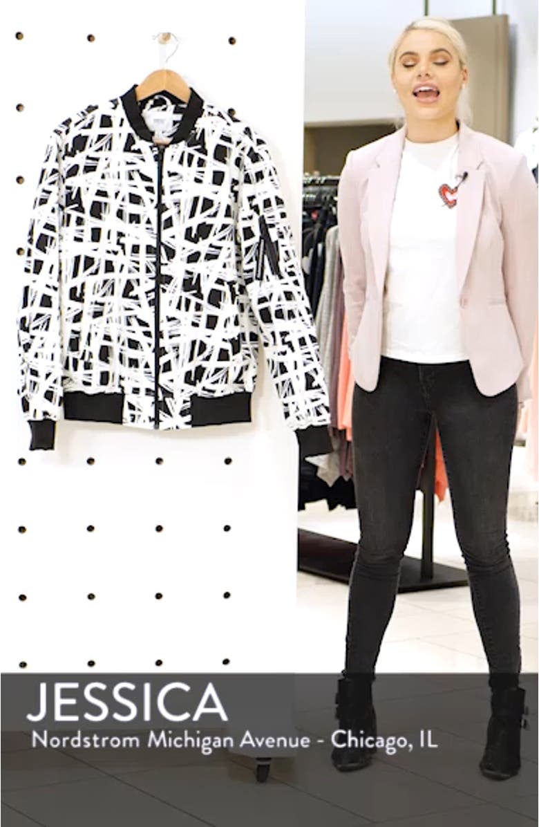 Abstract Print Bomber Jacket, sales video thumbnail