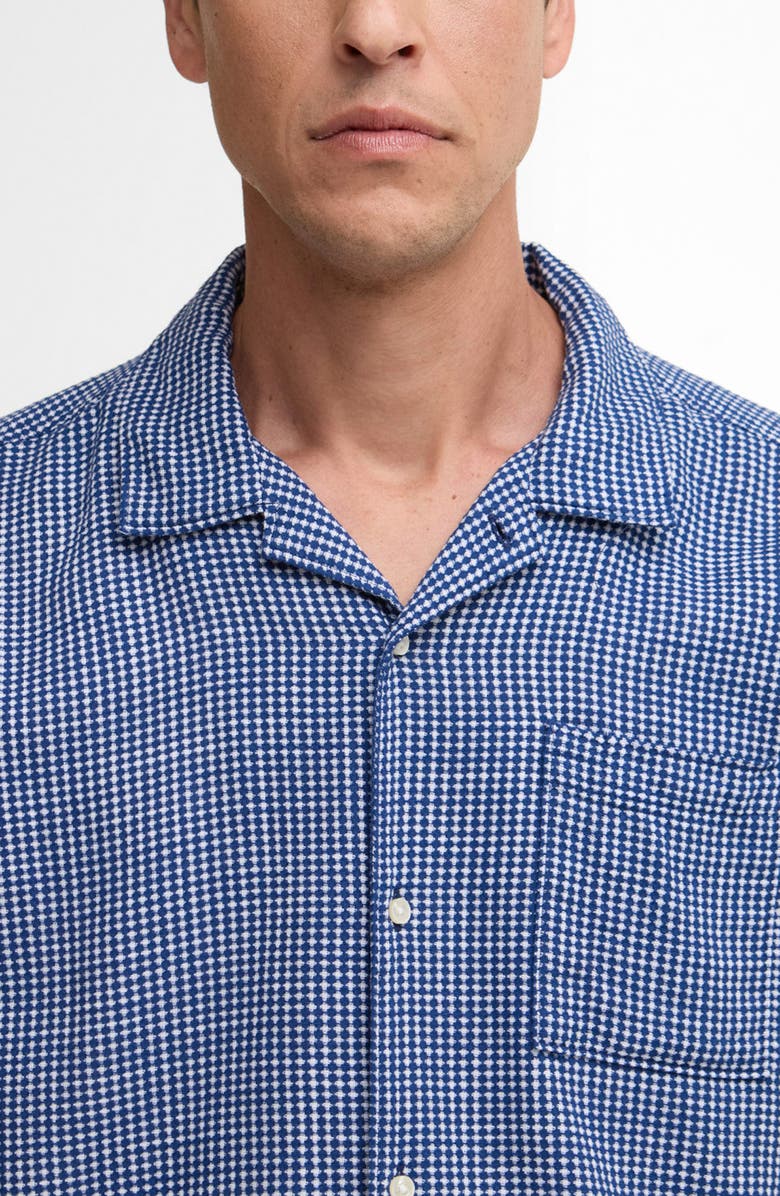 Barbour Rudbek Geo Jacquard Cotton Camp Shirt, Alternate, color, Navy