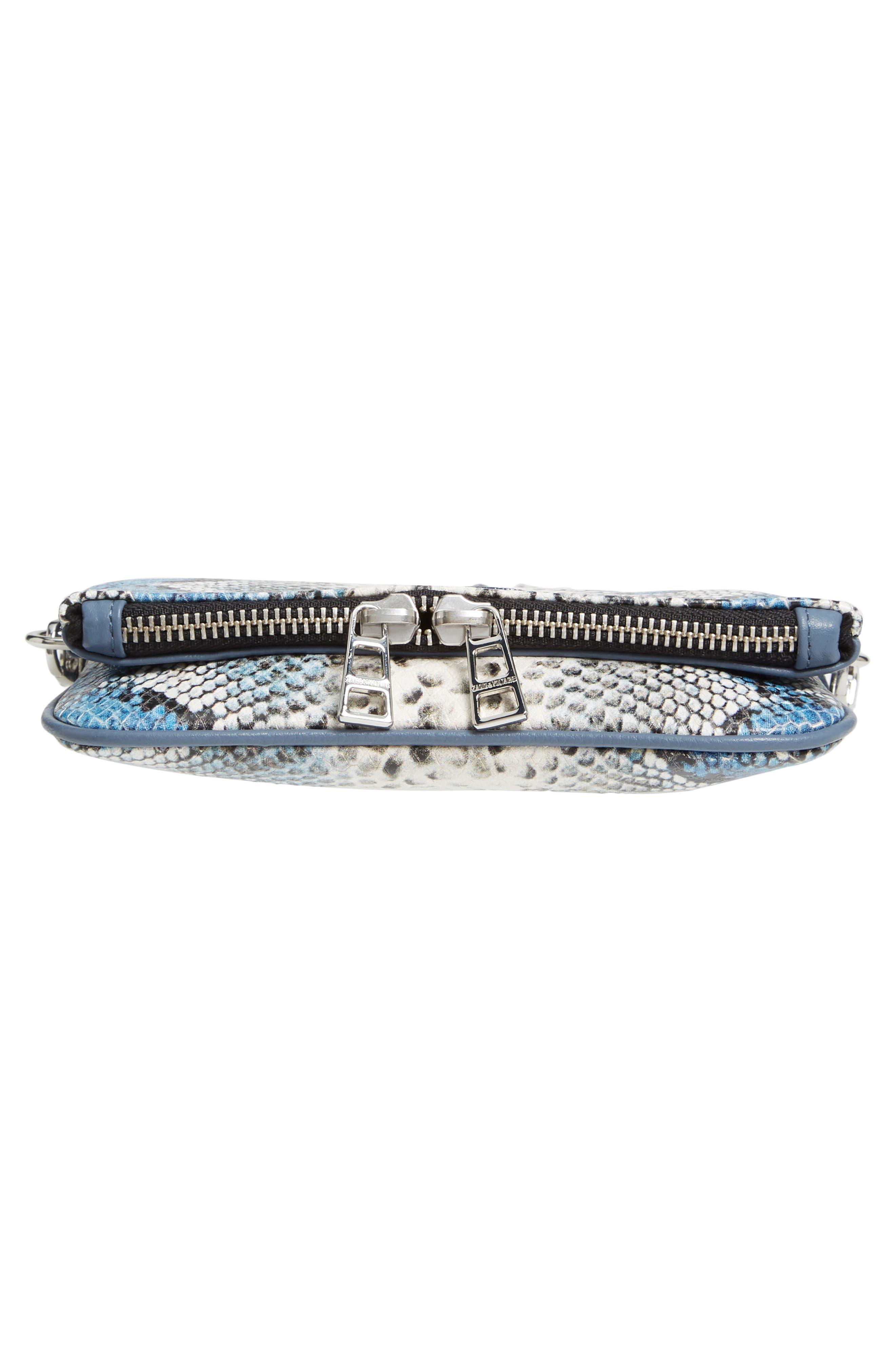 Zadig & Voltaire Nano Rock Snake Embossed Leather Crossbody Bag, Alternate, color, 
