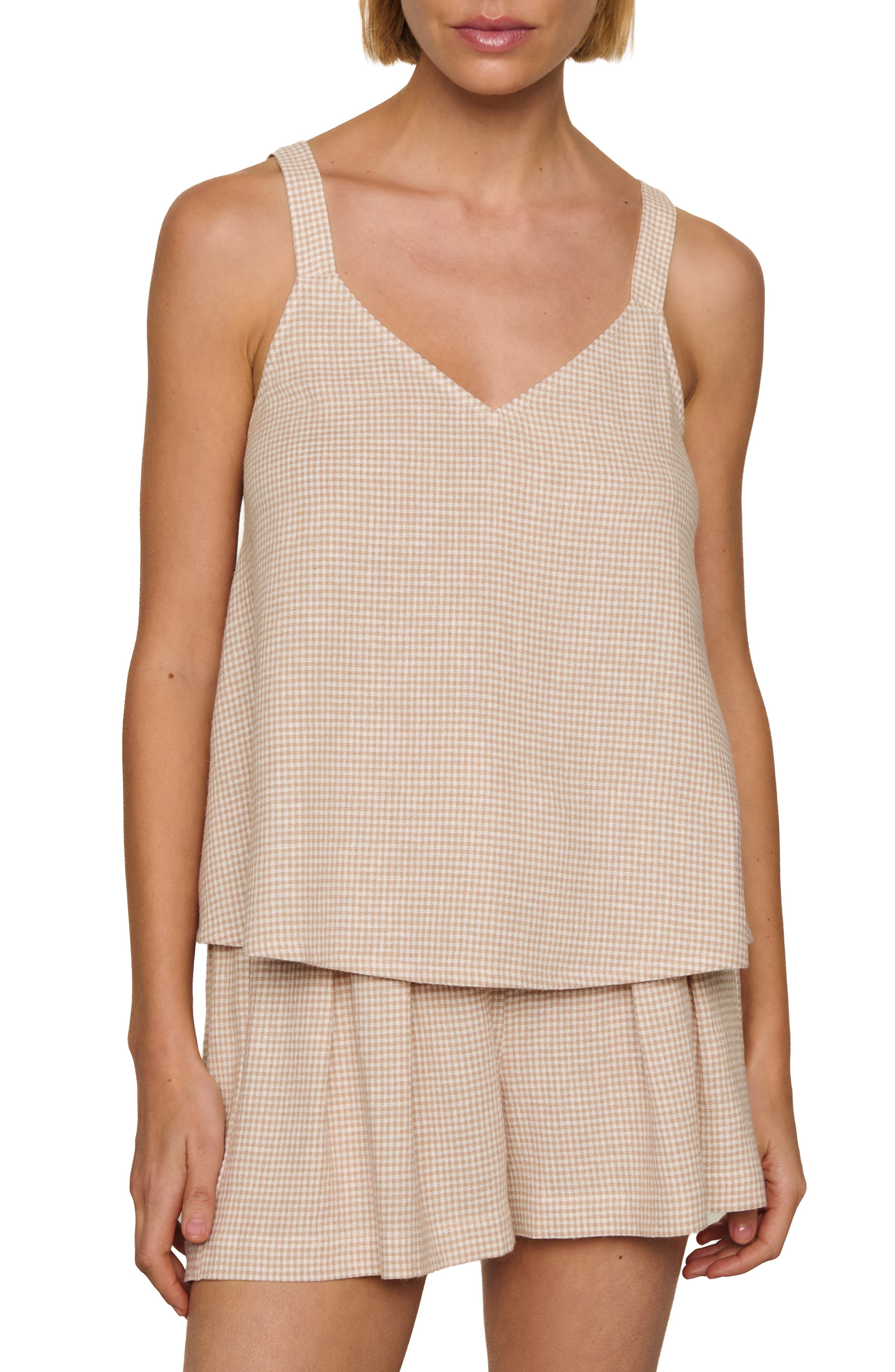 GINGHAM WHITE/ WARM TAUPE