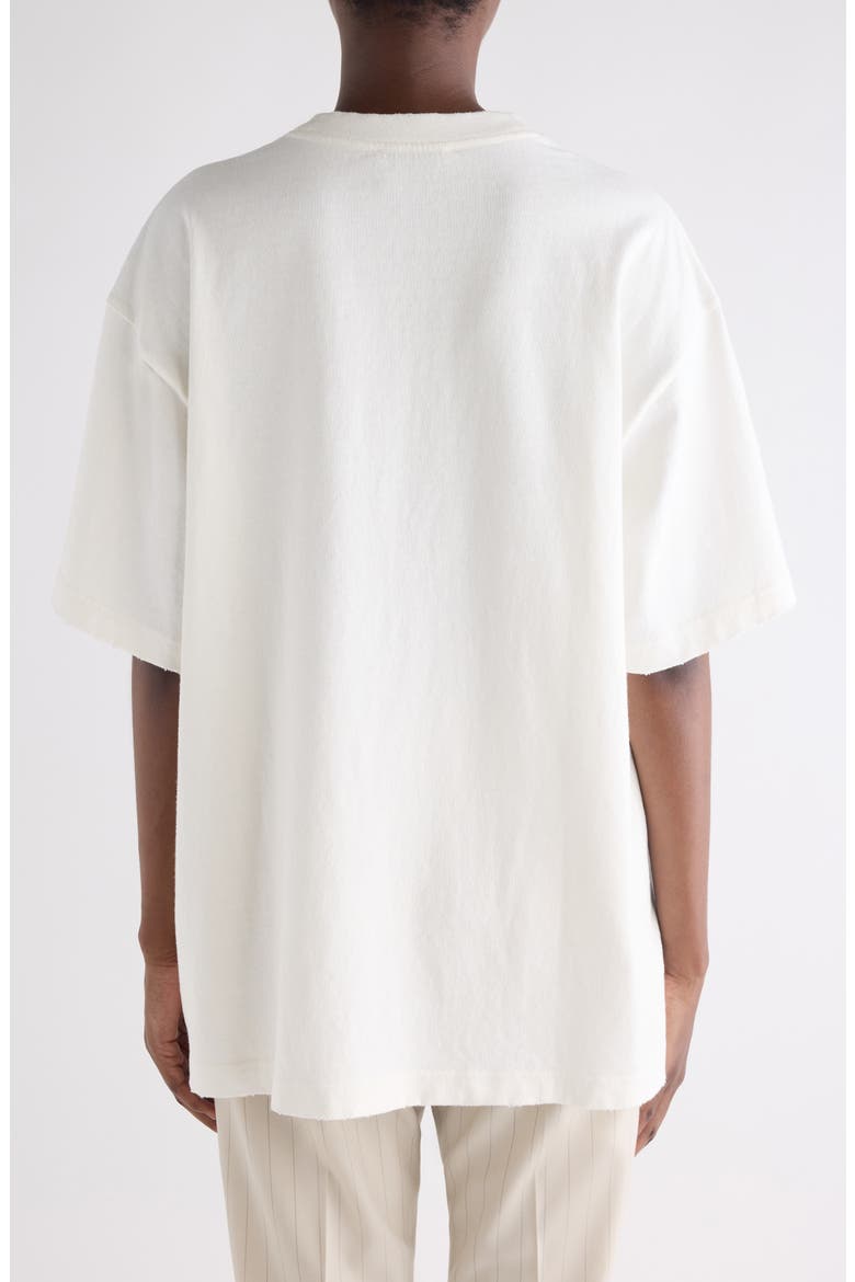 Relaxed Fit Distressed Organic Cotton Graphic T-Shirt, Alternate, color, OFF WHITE