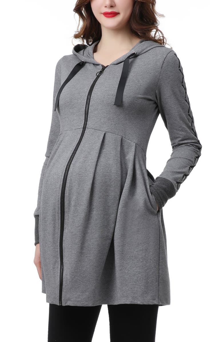 Kimi & Kai Malory Maternity/Nursing Babydoll Hoodie, Main, color, 