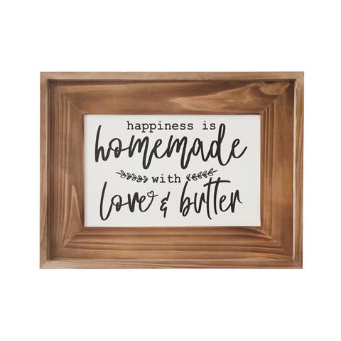 Love and Butter Kitchen Wall Plaque with Frame