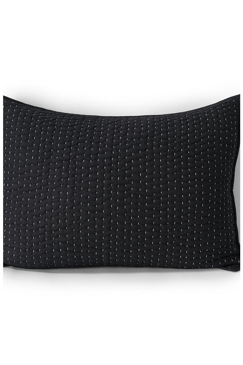 Seed Stitch Quilted Pillow Sham, Alternate, color, Black Slate