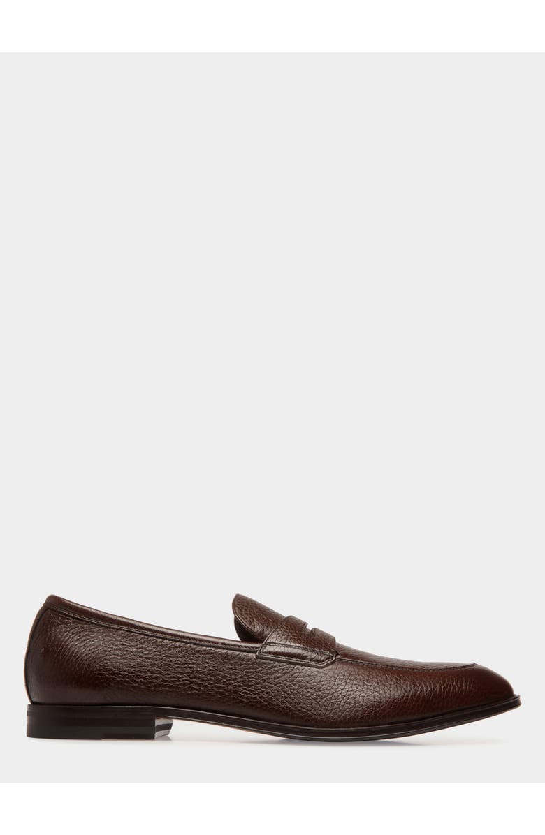 Bally Webb Leather Loafers In Deer Leather, Main, color, Brown