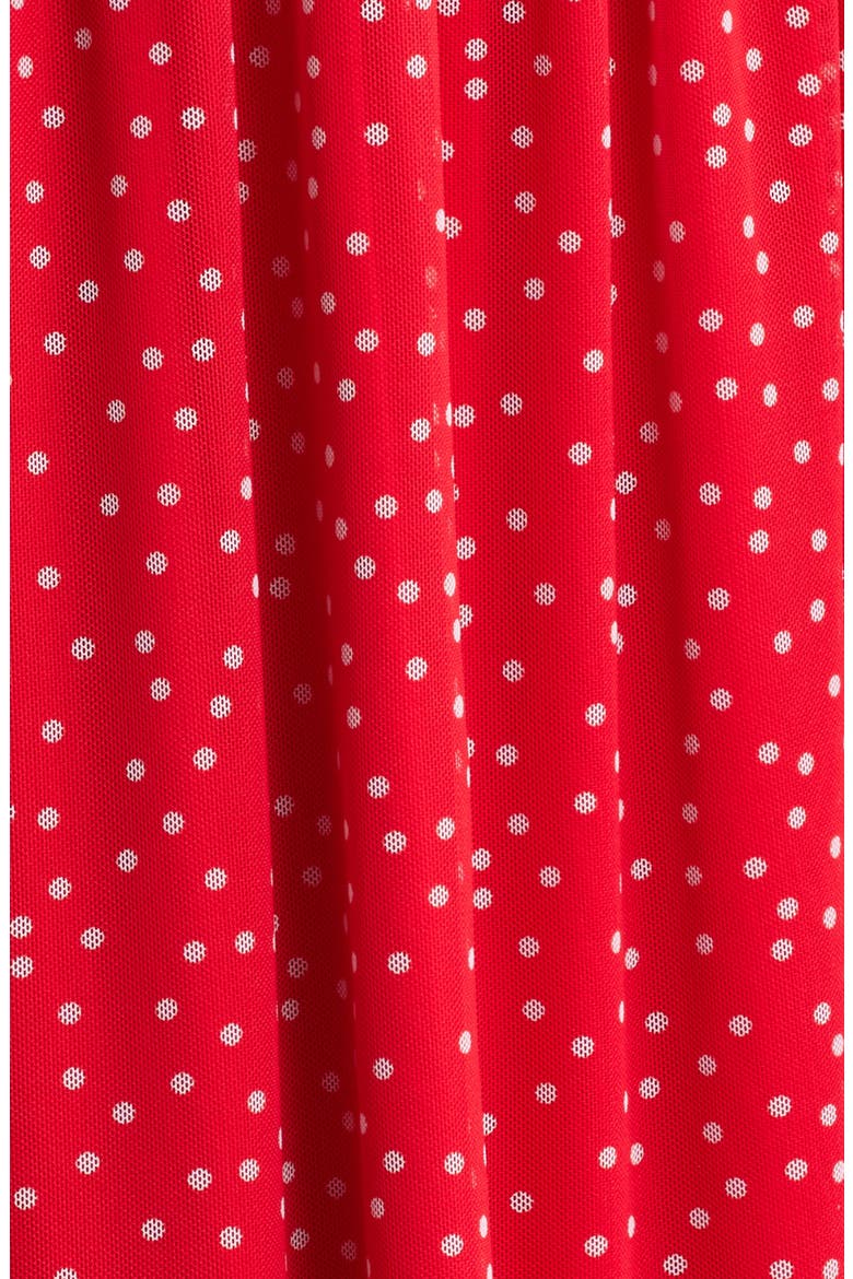 Cross Mesh Midi Dress, Alternate, color, RED