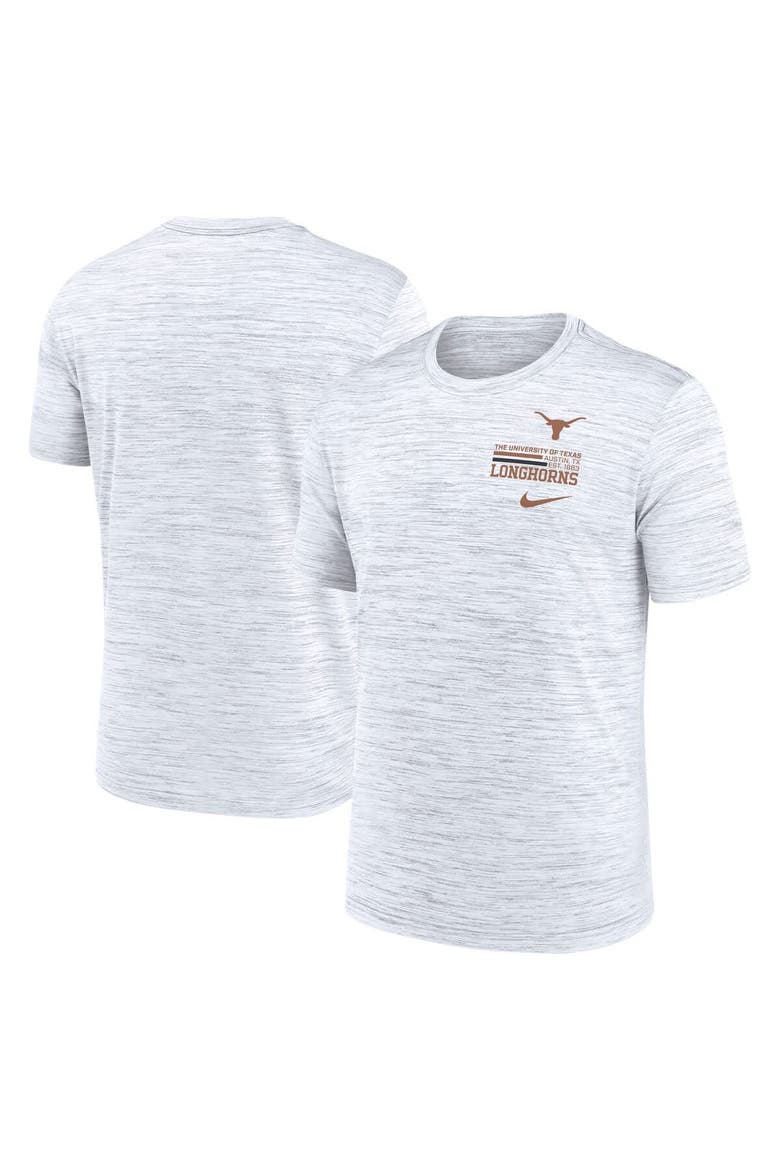 Men's Nike White Texas Longhorns Velocity Stacked Performance T-Shirt, Main, color, White