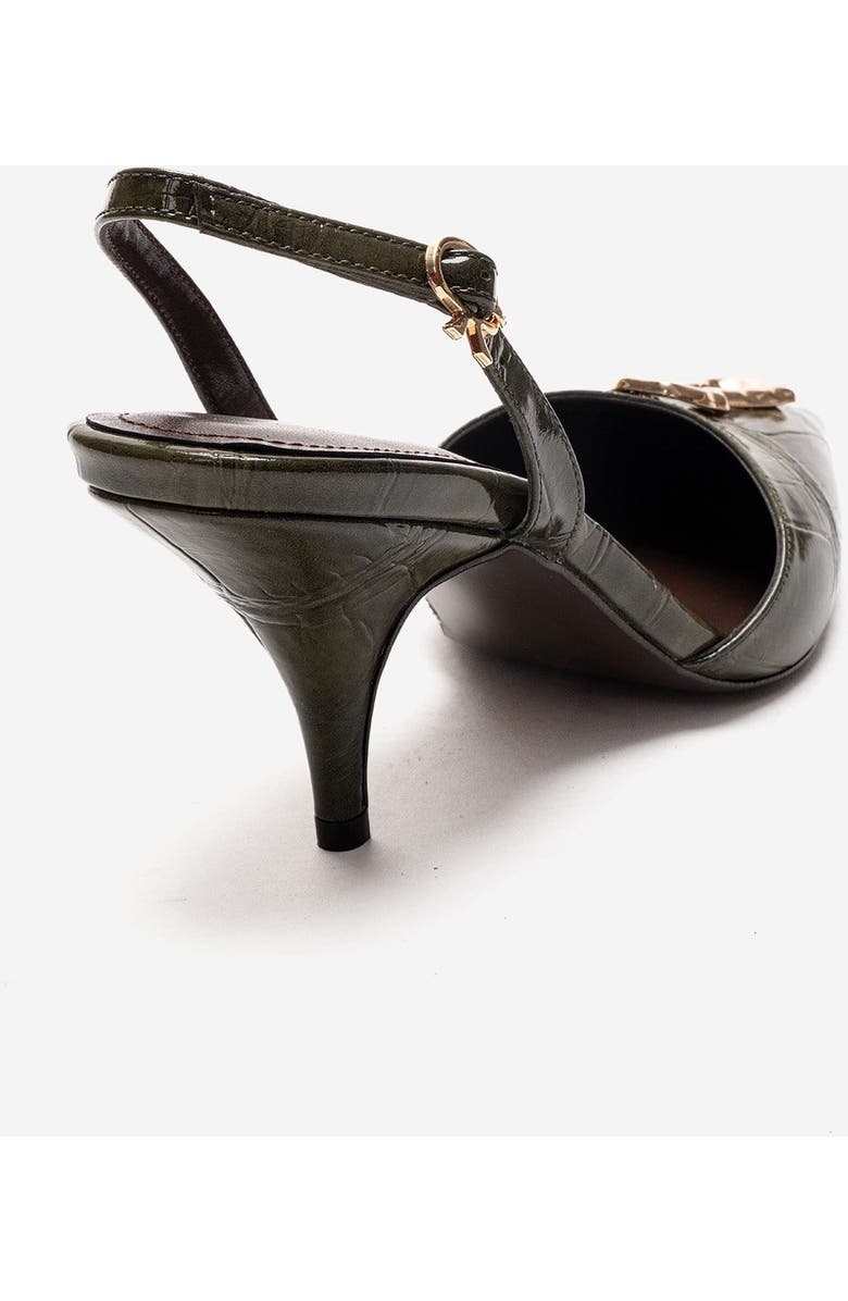 Prologue Shoes Yvella Buckle Pointed Toe Stiletto Pump, Alternate, color, Green Print